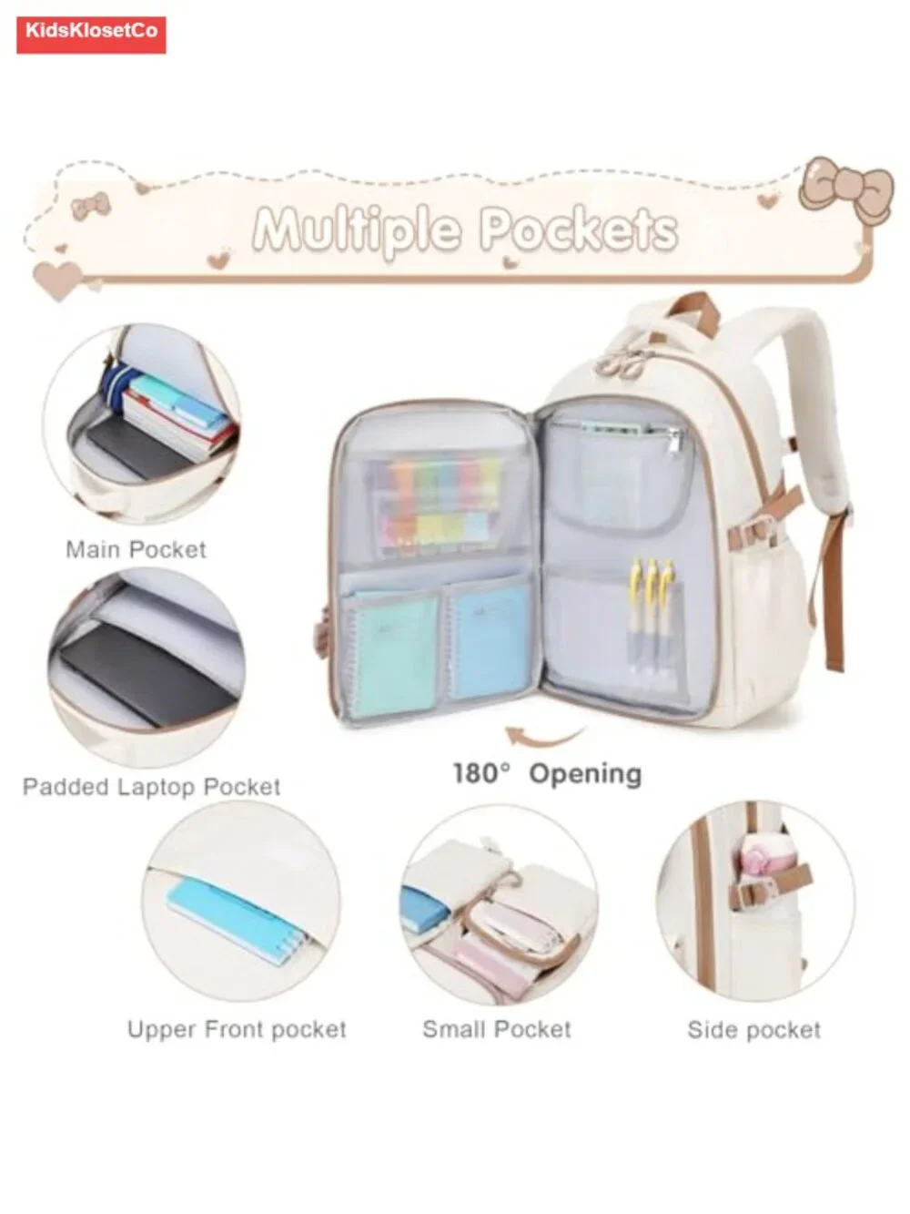 Kids 4-in-1 Backpack Set with Insulated Lunch Bag, Bento Box, Pencil Case &